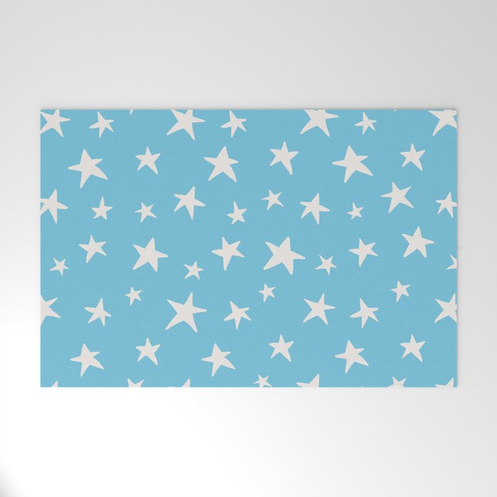 Stars Sky Blue Welcome Mat Gallery Image 1