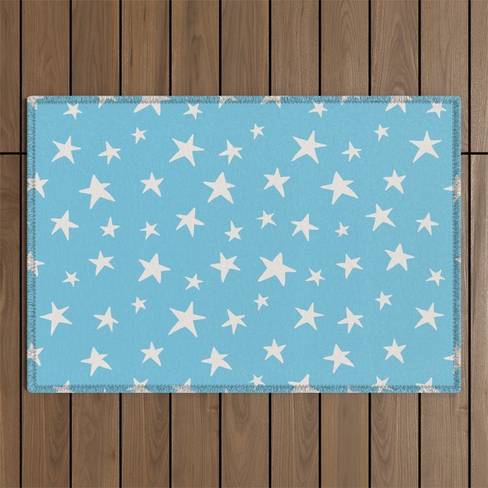 Stars Sky Blue Outdoor Rug Gallery Image 1