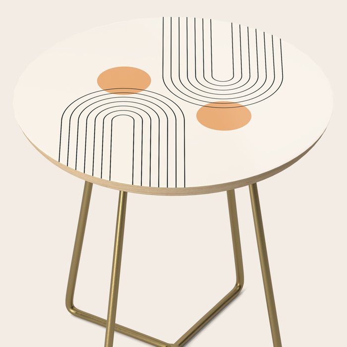 Mid Century Modern Geometric 61 (Rainbow and Sun Abstraction) Side Table Gallery Image 2