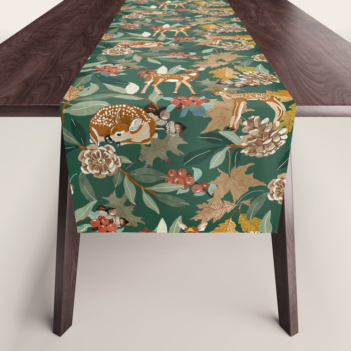 Deer in the autumn nature 22 Table Runner Gallery Image 1