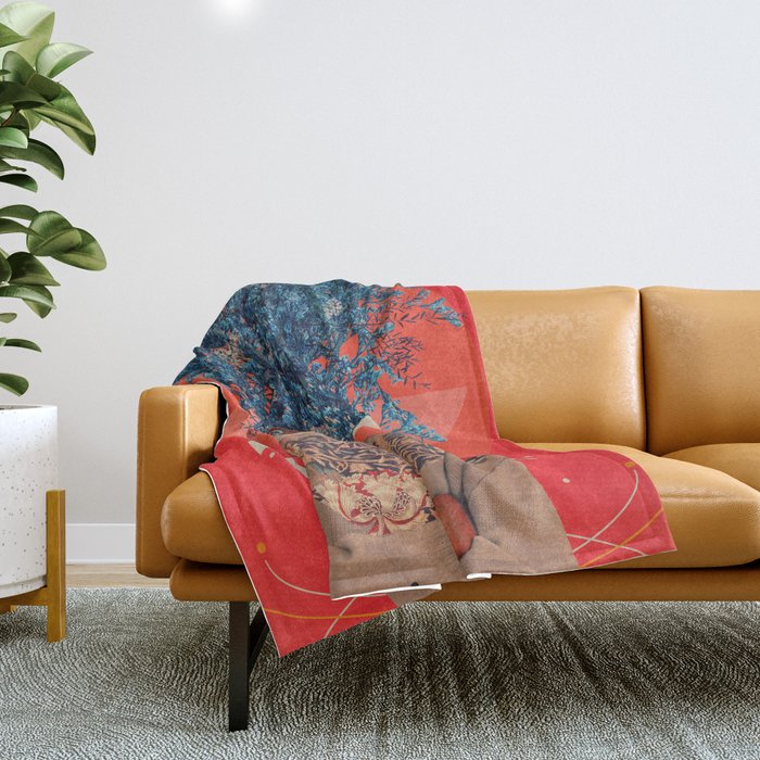 Her Veiled Smiles Throw Blanket Gallery Image 1