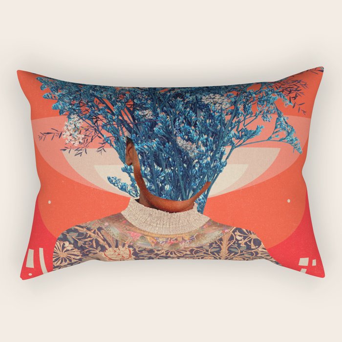 Her Veiled Smiles Rectangular Pillow Gallery Image 1