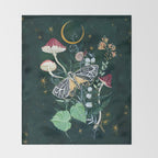 Mushroom night moth Throw Blanket Gallery Image 2