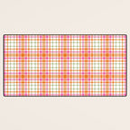 Summer Plaid Pink Orange Green White Desk Mat Gallery Image 3