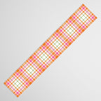 Summer Plaid Pink Orange Green White Table Runner Gallery Image 3