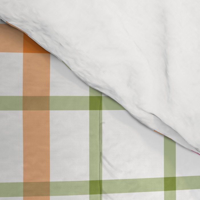 Summer Plaid Pink Orange Green White Comforter Gallery Image 4