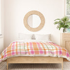Summer Plaid Pink Orange Green White Duvet Cover Gallery Image 3