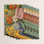 Quirky Abstract Vintage Retro Floral Wrapping Paper Gallery Image 3