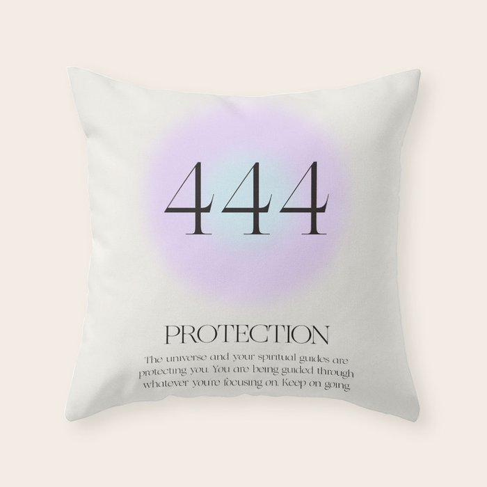 Angel Number 444 | Protection Throw Pillow Gallery Image 6