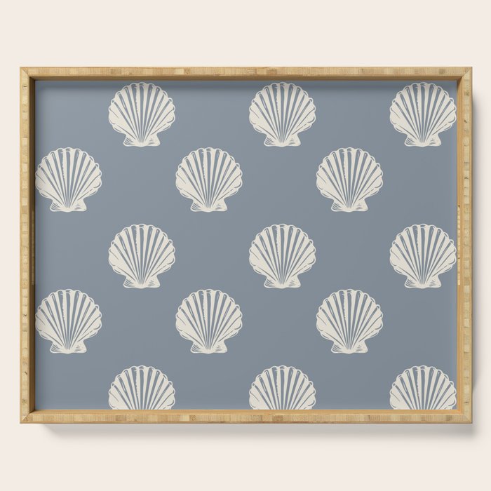 coastal scallop seashells Serving Tray Gallery Image 1