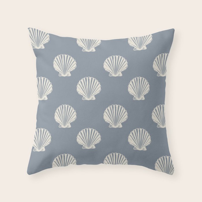 coastal scallop seashells Throw Pillow Gallery Image 6