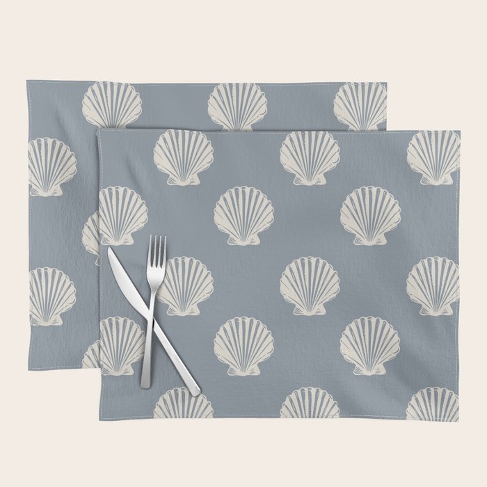 coastal scallop seashells Placemat Gallery Image 1