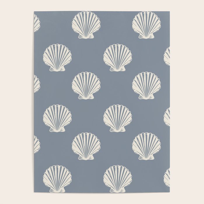 coastal scallop seashells Poster Gallery Image 1