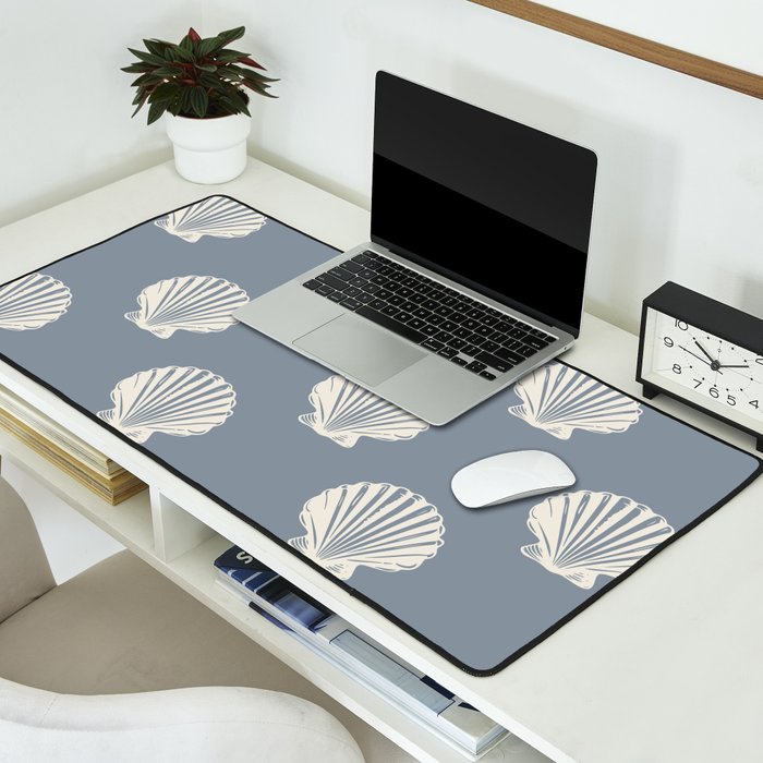 coastal scallop seashells Desk Mat Gallery Image 2