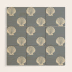 coastal scallop seashells Wood Wall Art Gallery Image 1