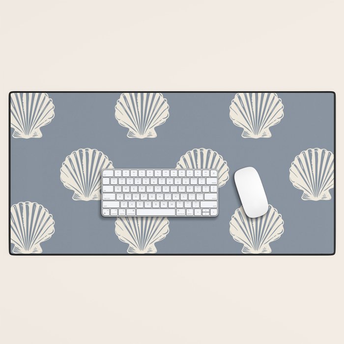 coastal scallop seashells Desk Mat Gallery Image 1