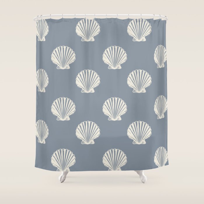 coastal scallop seashells Shower Curtain Gallery Image 1
