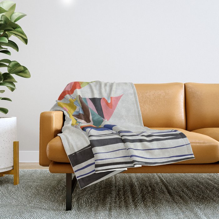 Mid Century Family Tree Throw Blanket Gallery Image 1