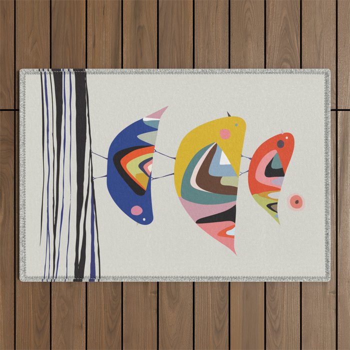 Mid Century Family Tree Outdoor Rug Gallery Image 1