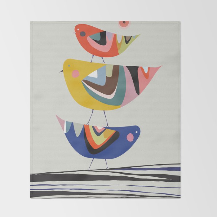 Mid Century Family Tree Throw Blanket Gallery Image 2