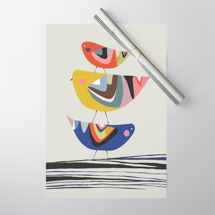 Mid Century Family Tree Wrapping Paper Gallery Image 1