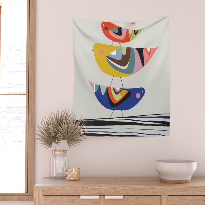 Mid Century Family Tree Wall Tapestry Gallery Image 2