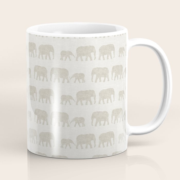 elephant march - beige Coffee Mug Gallery Image 1