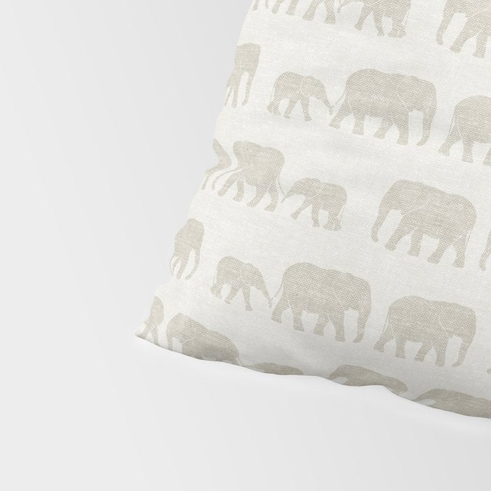elephant march - beige Pillow Sham Gallery Image 4