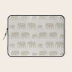 elephant march - beige Laptop Sleeve Gallery Image 1