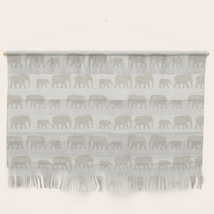 elephant march - beige Wall Hanging Gallery Image 1