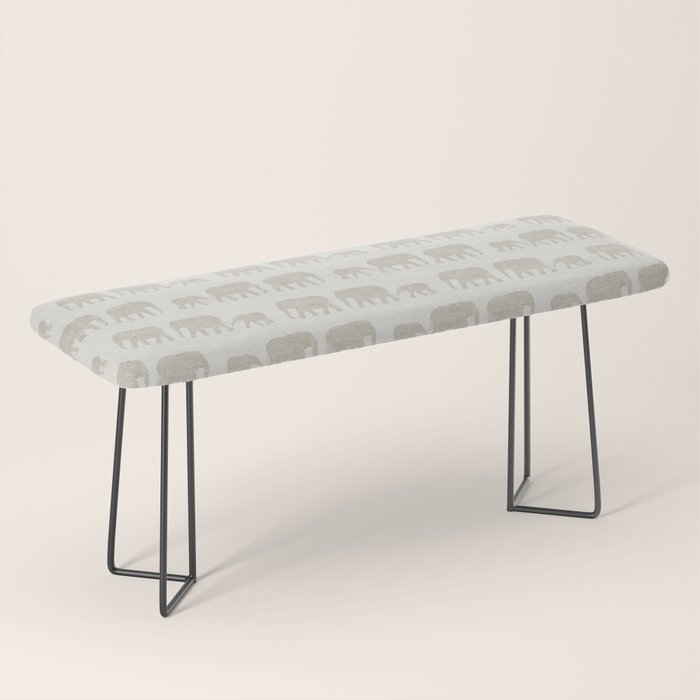 elephant march - beige Bench Gallery Image 1