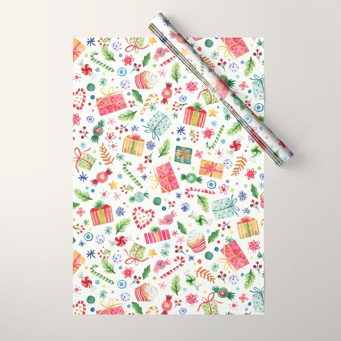 Holiday 2025 Sweets, Gifts and Candies Wrapping Paper Gallery Image 1