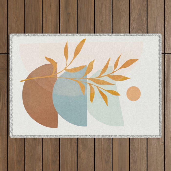 Soft Abstract Shapes 02 Outdoor Rug Gallery Image 1