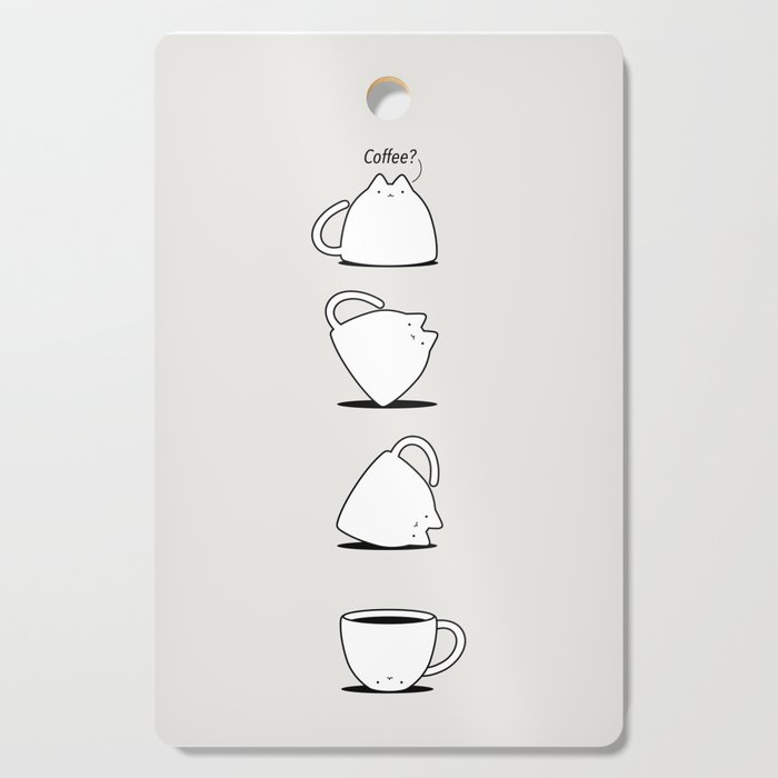 Coffee Cat 3: Coffee? Cutting Board Gallery Image 1