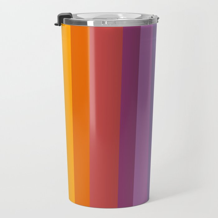 Modern Bright Rainbow Abstract Stripes Travel Mug Gallery Image 3