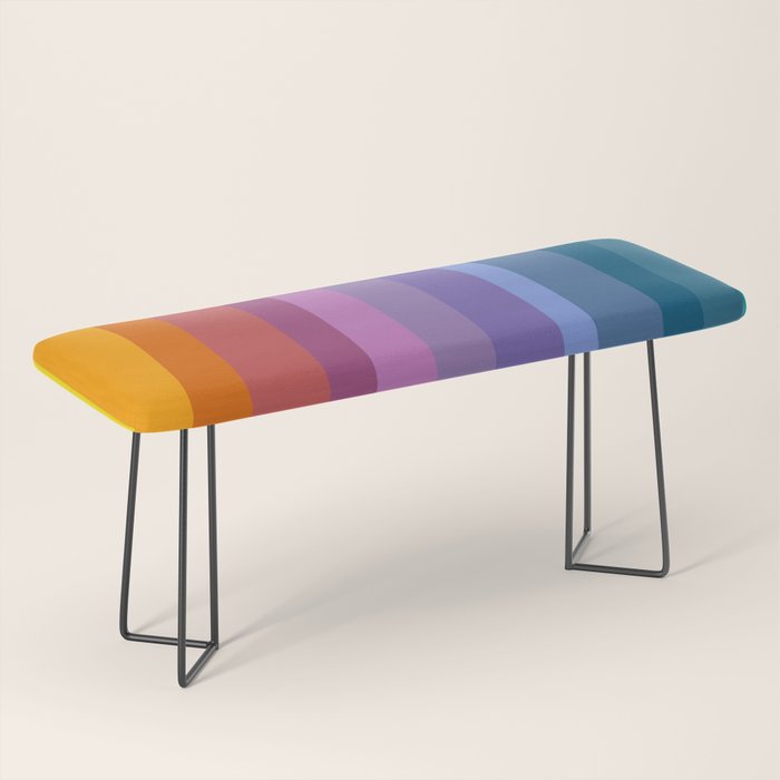 Modern Bright Rainbow Abstract Stripes Bench Gallery Image 1