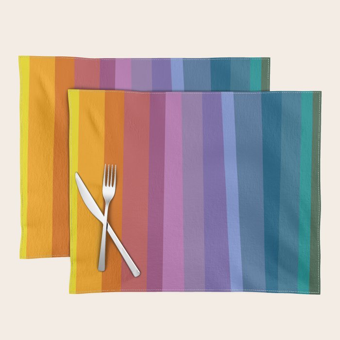 Modern Bright Rainbow Abstract Stripes Placemat Gallery Image 1