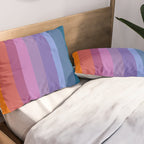 Modern Bright Rainbow Abstract Stripes Pillow Sham Gallery Image 2