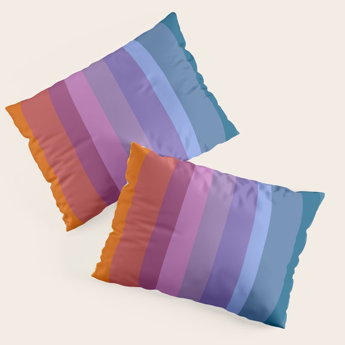 Modern Bright Rainbow Abstract Stripes Pillow Sham Gallery Image 3