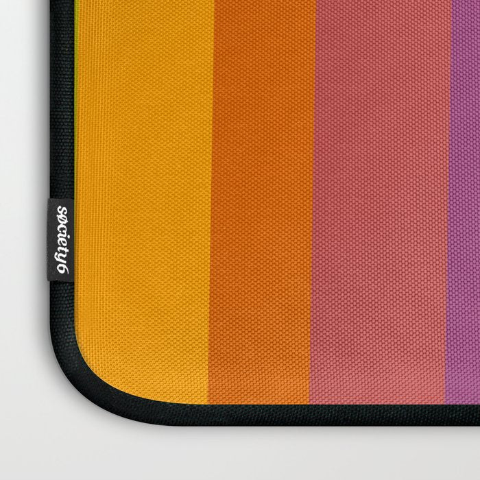 Modern Bright Rainbow Abstract Stripes Laptop Sleeve Gallery Image 3