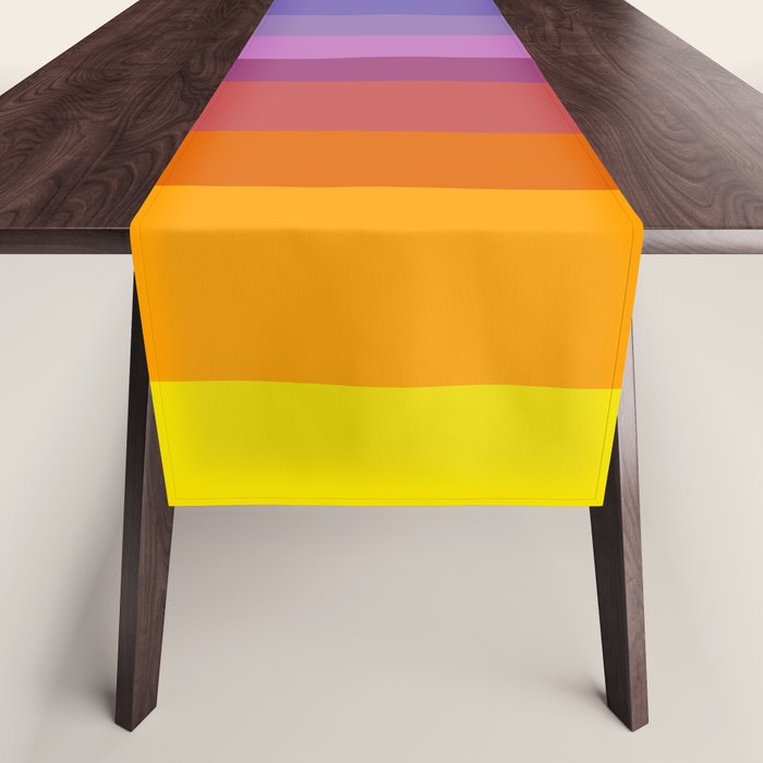 Modern Bright Rainbow Abstract Stripes Table Runner Gallery Image 1