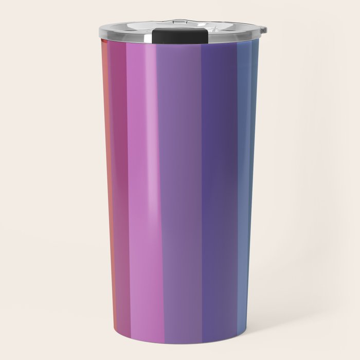 Modern Bright Rainbow Abstract Stripes Travel Mug Gallery Image 1