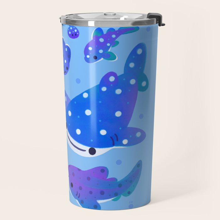 Polka dot shark Travel Mug Gallery Image 2