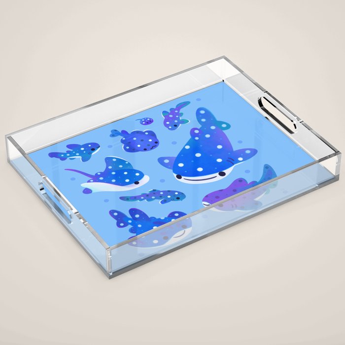 Polka dot shark Acrylic Tray Gallery Image 1
