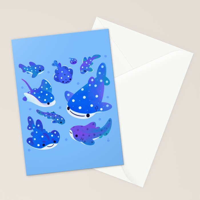Polka dot shark Stationery Card Gallery Image 2