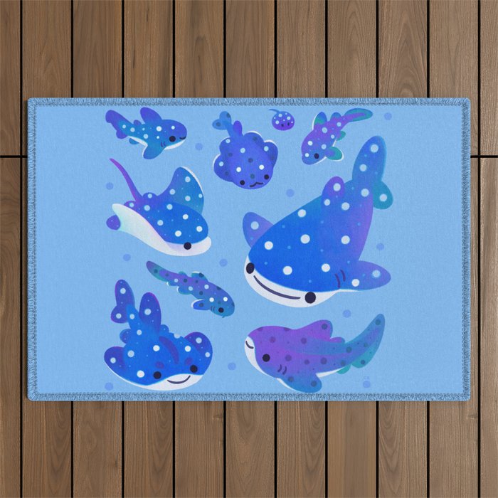 Polka dot shark Outdoor Rug Gallery Image 1