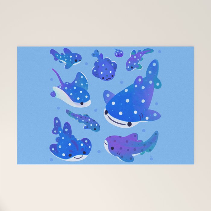 Polka dot shark Welcome Mat Gallery Image 1