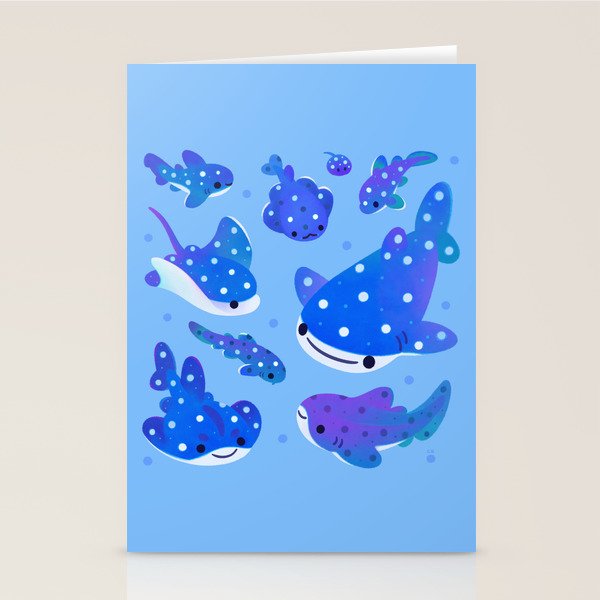 Polka dot shark Stationery Card Gallery Image 1