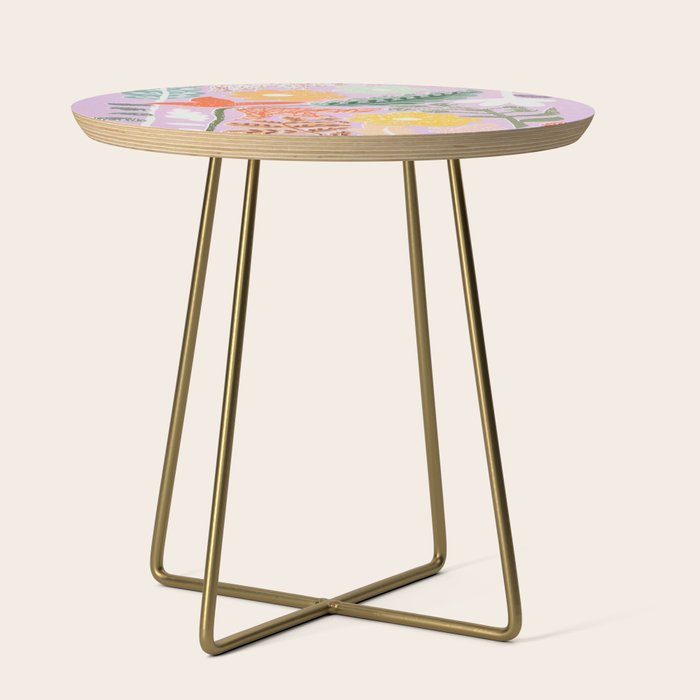 Block print summer meadow soft lilac Side Table Gallery Image 1