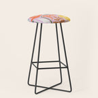 Block print summer meadow soft lilac Stool Gallery Image 1